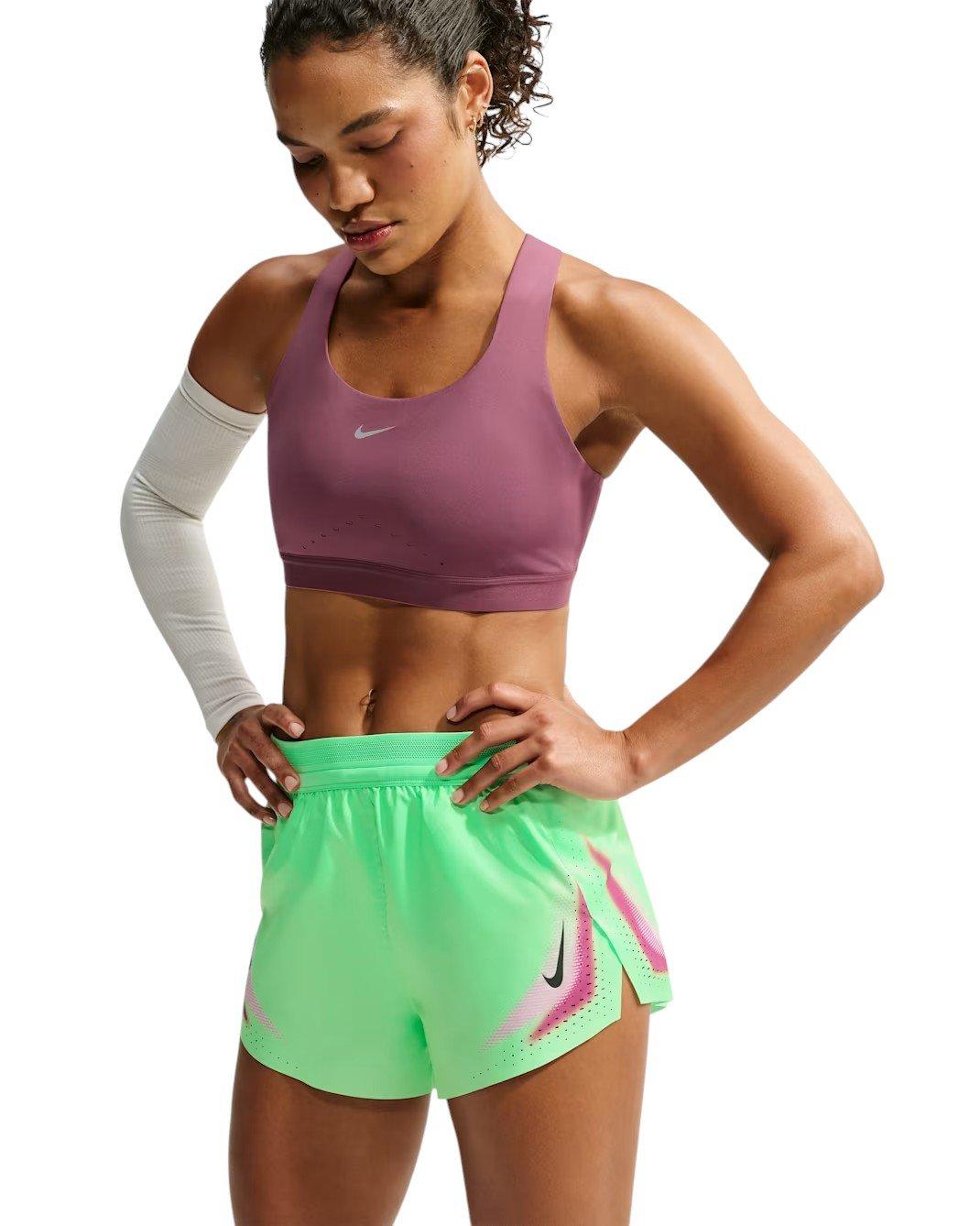 Nike Women's AeroSwift Dri-FIT ADV Brief-Lined 3" Running Shorts - Green/Black - GREEN/BLACK